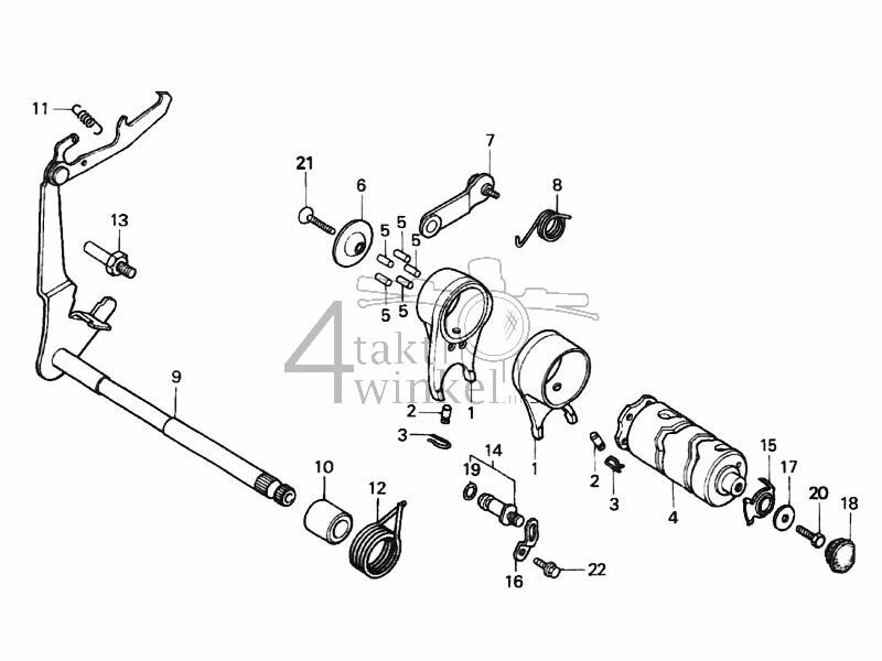 E14 - Gearshift Drum - Shift Fork
