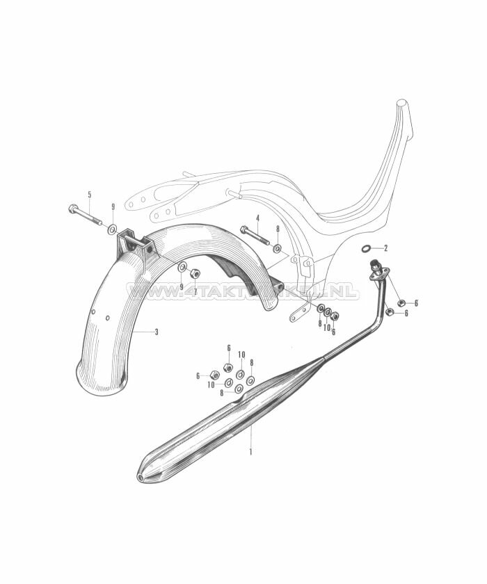 F9 - Achterspatbord - Uitlaat