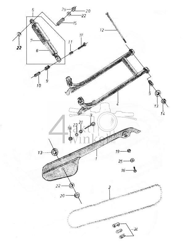 F7 - Kettingkast - Achterbrug - Schokbrekers