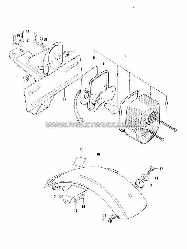 F12-1 - Achterlicht - Achterspatbord (Australi)