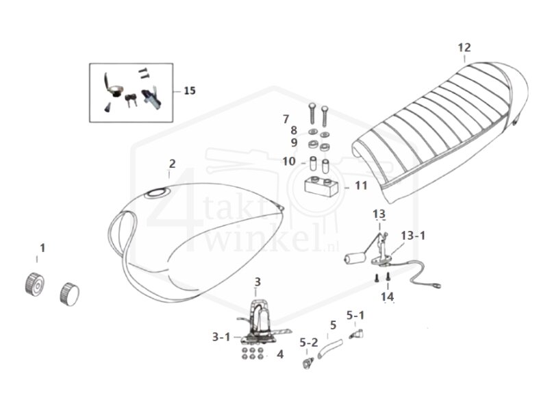 F9 - Zadel - Tank - Slotset