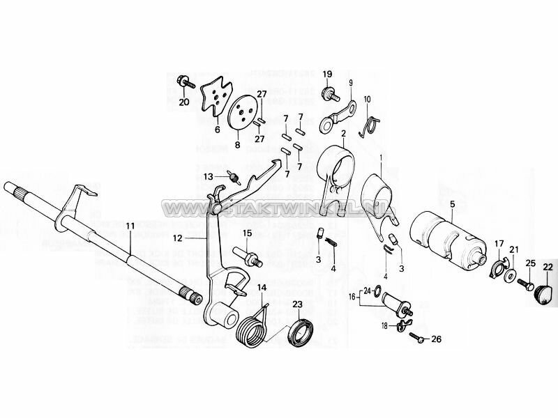 E13 - Gearshift Drum - Shift Fork