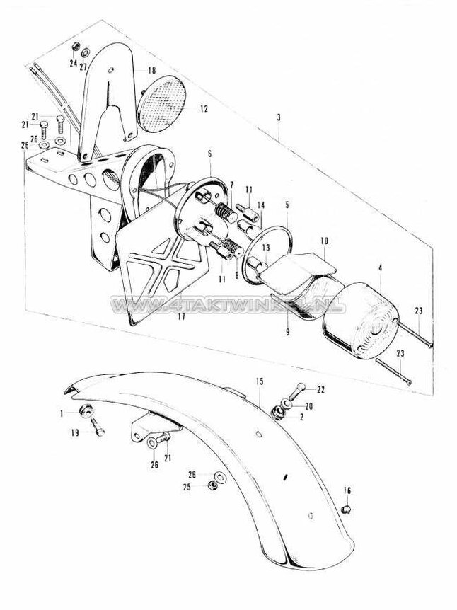 F12-3 - Achterlicht - Achterspatbord (Duitsland)