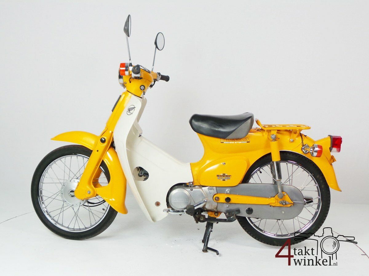 VERKOCHT ! Honda C50 NT Japans, geel, 13775km, met kenteken