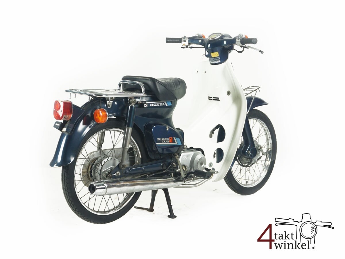 VERKOCHT Honda C50, blauw, 8121km