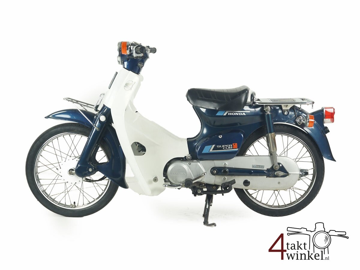 VERKOCHT Honda C50, blauw, 8121km