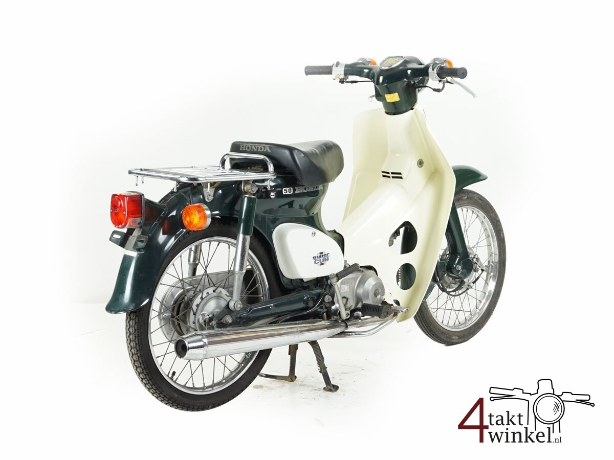 VERKOCHT Honda C50, groen, 4796km