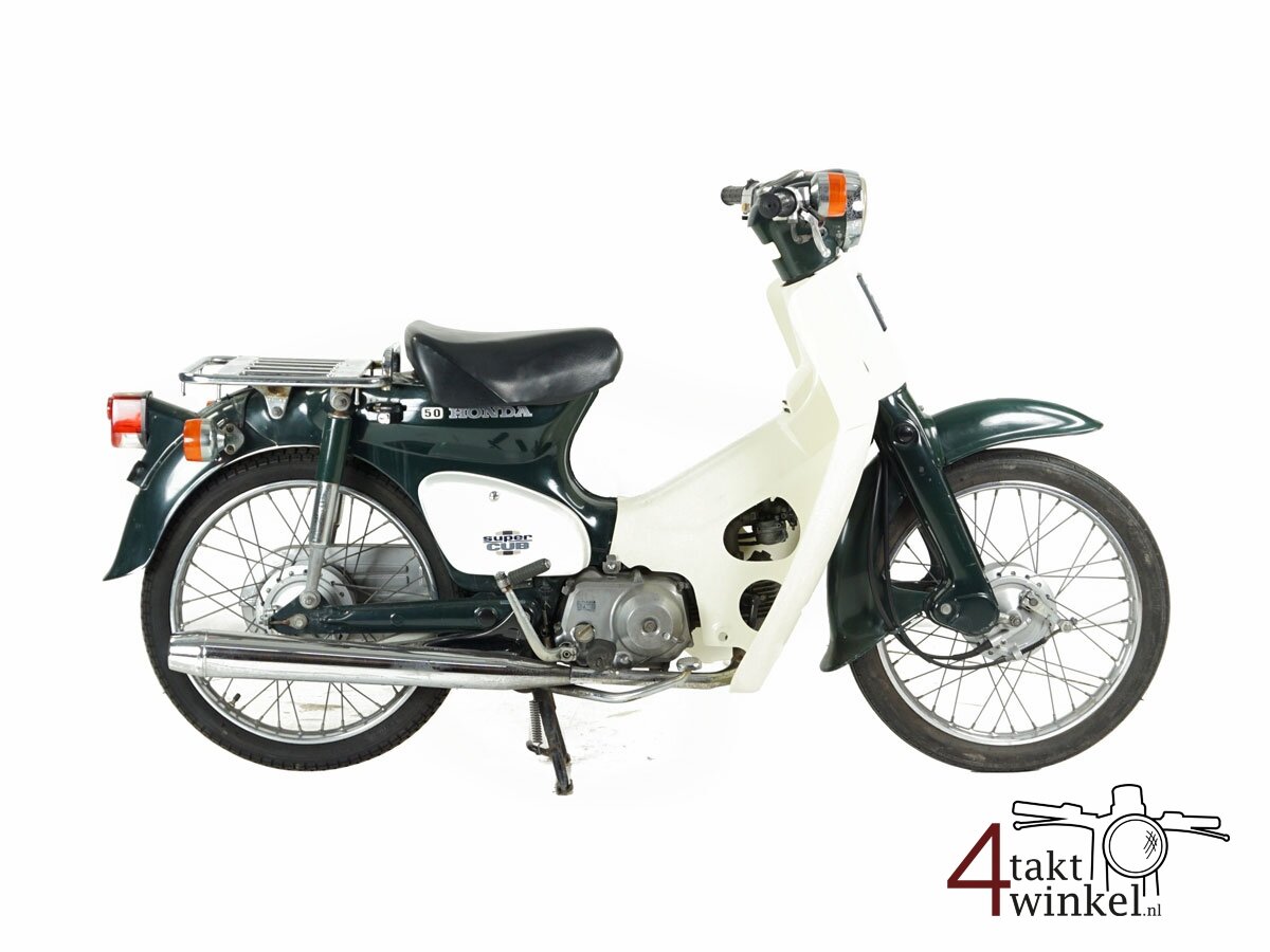 VERKOCHT Honda C50, groen, 4796km