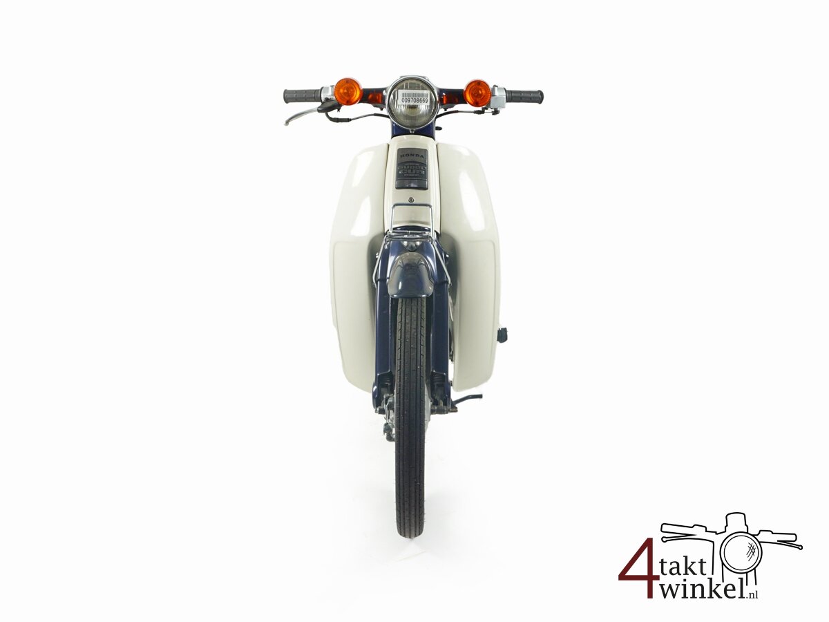 VERKOCHT! Honda C50, blauw, 7405km