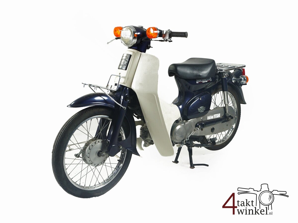 VERKOCHT! Honda C50, blauw, 7405km