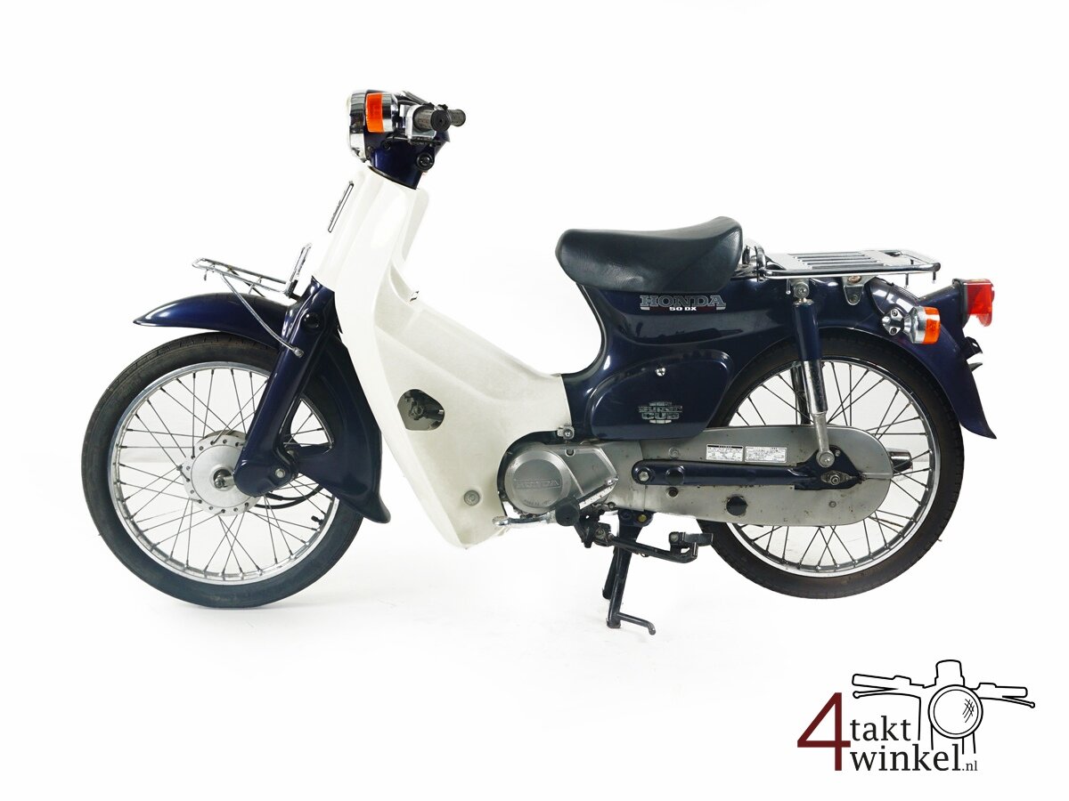 VERKOCHT! Honda C50, blauw, 7405km
