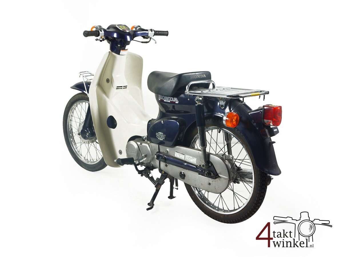 VERKOCHT! Honda C50, blauw, 7405km