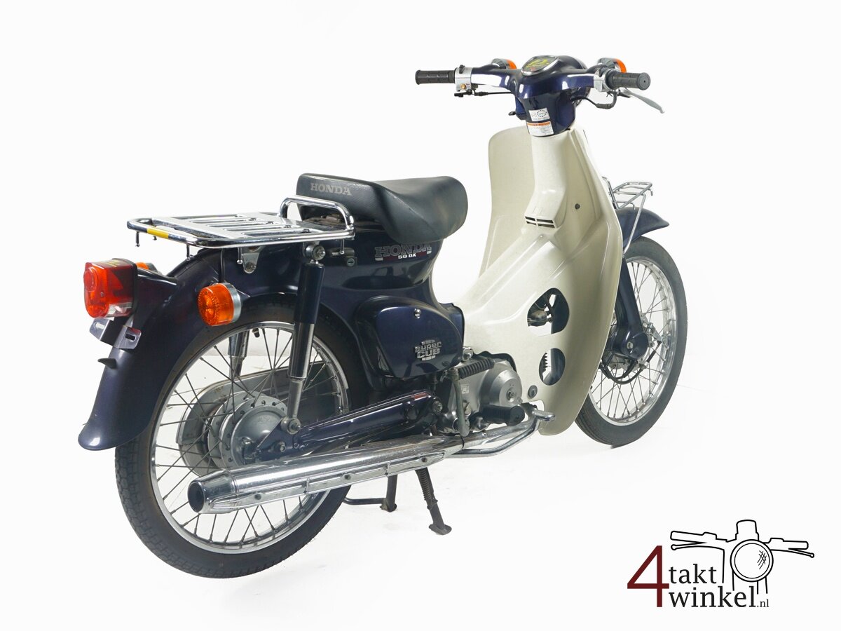 VERKOCHT! Honda C50, blauw, 7405km