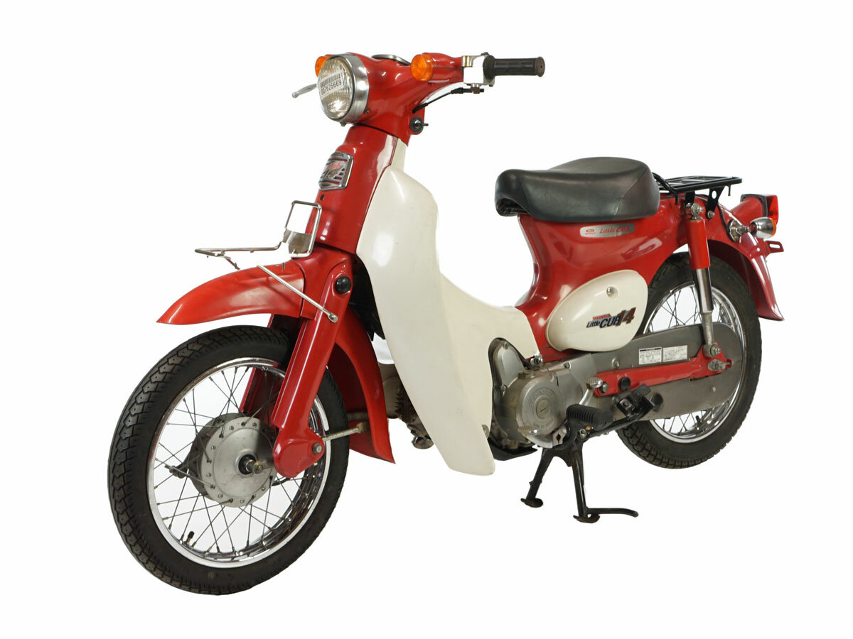 VERKOCHT ! Honda C50 Little cub, rood, 4068km
