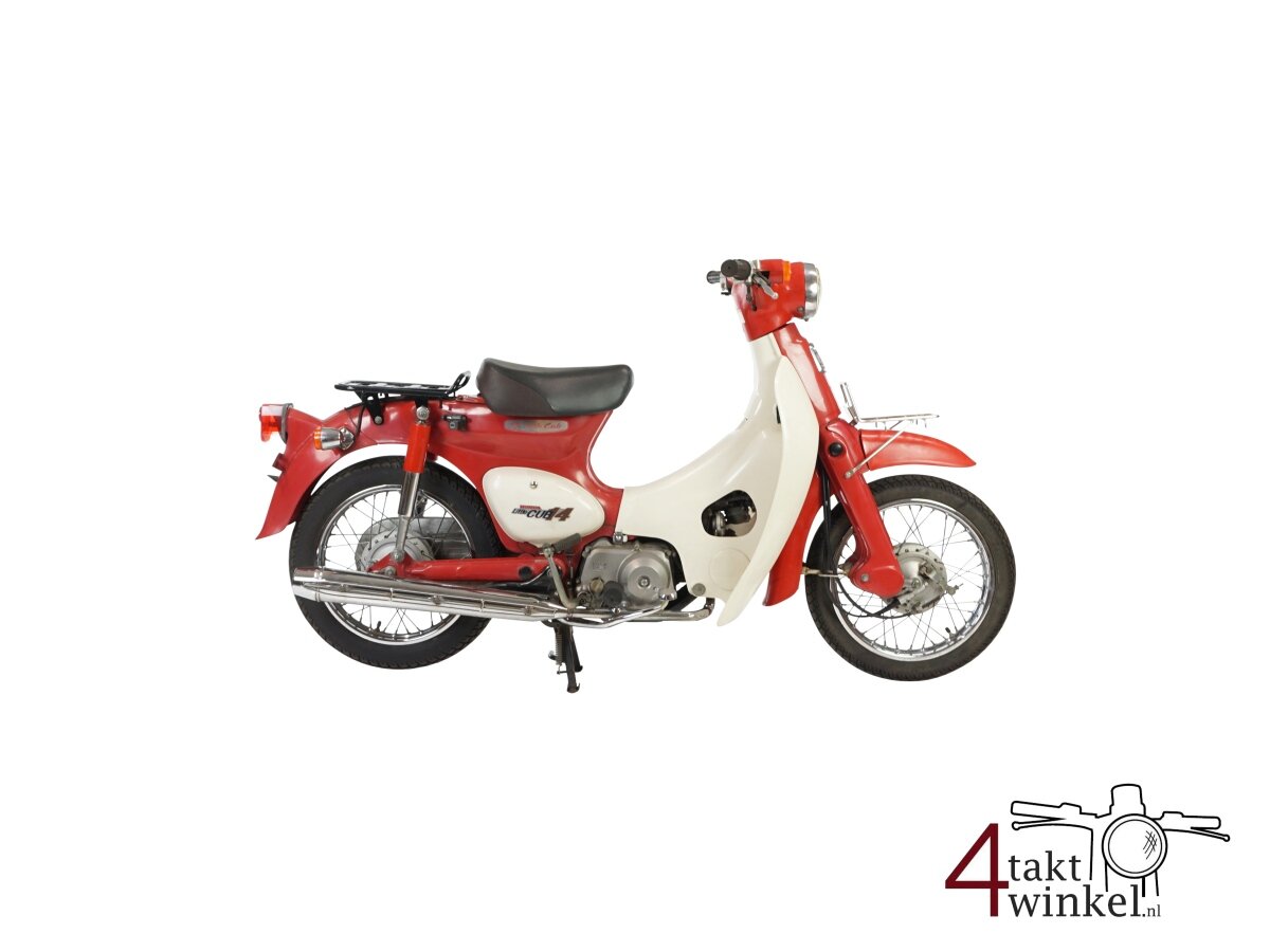 VERKOCHT ! Honda C50 Little cub, rood, 4068km