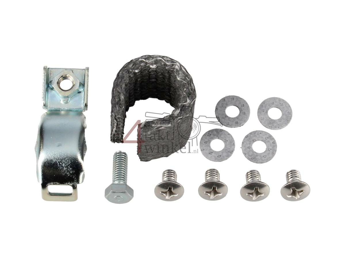 Uitlaat standaard, hoog, past op SS50, met hitteschild en toebehoren