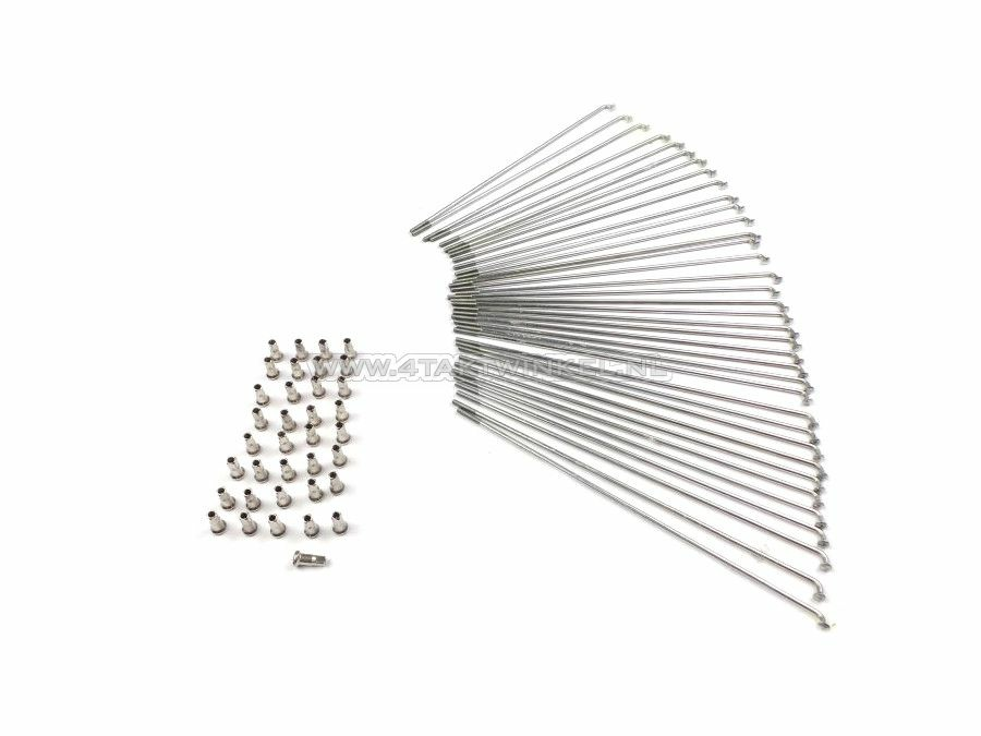 Spaken set voorwiel met schijfrem, past op CB50, SS50 met schijfrem