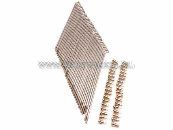 Spaken set, 17", 2,9mm / 5,9mm, glans verzinkt, past op SS50, CD50, C50, CB50