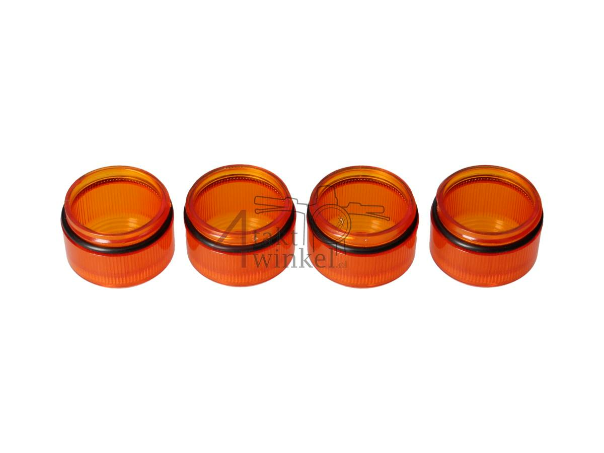 Knipperlichtglas, set van 4, old style oranje, past op Dax