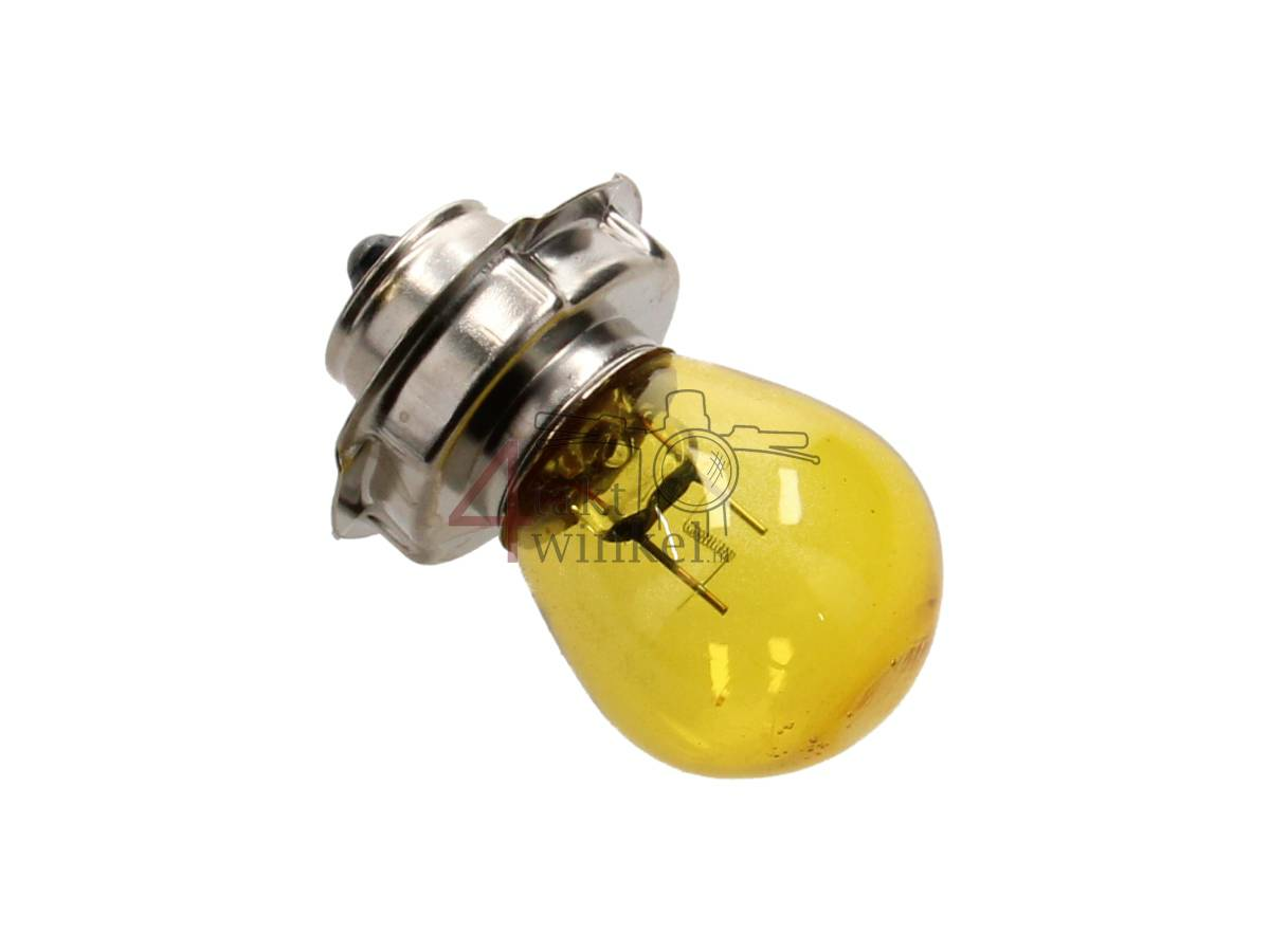 Koplamp P26S,  6 volt, 15 watt, o.a. CB50, CY50, geel