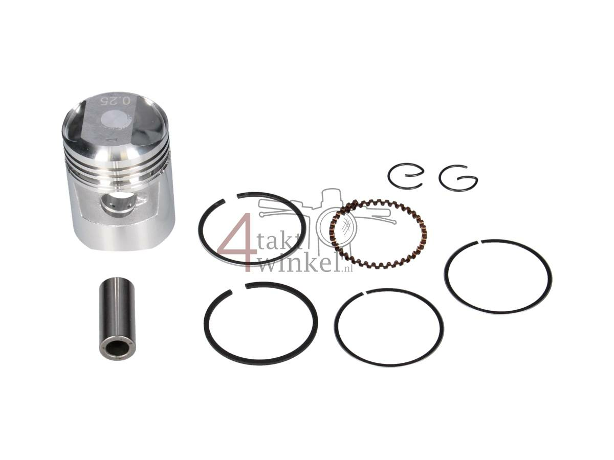 Zuiger set 50cc 6v 39,25mm 1e overmaat, A-kwailiteit
