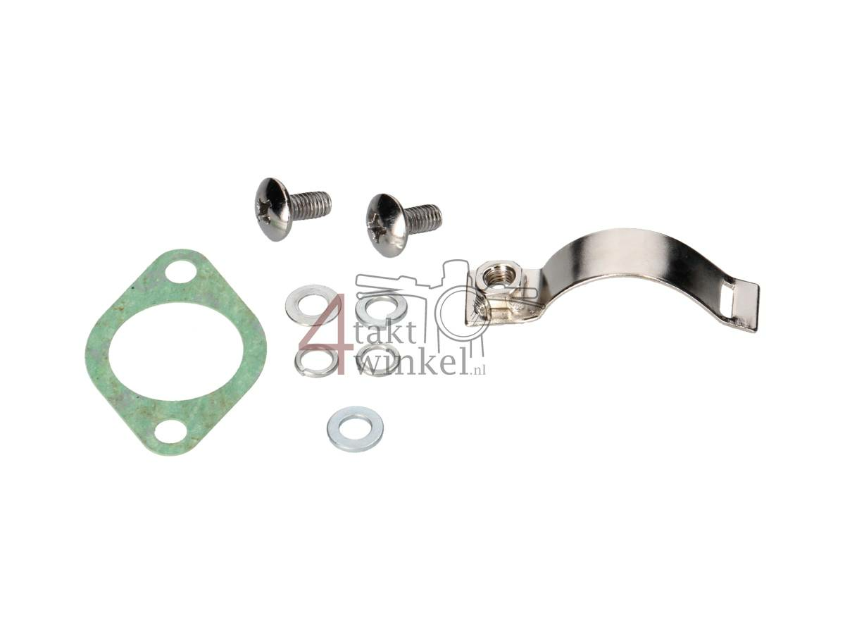 Uitlaat sportief, bovenlangs, Trumpet, RVS, ST125 Dax, frame nr. JB04xxxx, zwart