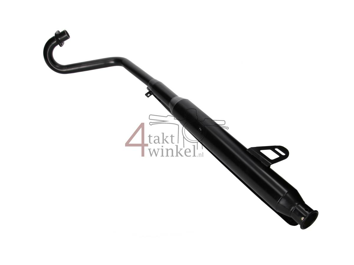 Uitlaat sportief, bovenlangs, Trumpet, RVS, ST125 Dax, frame nr. JB04xxxx, zwart