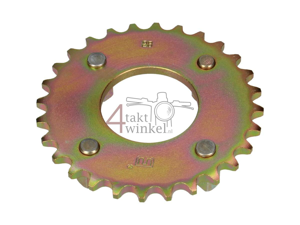 Achtertandwiel 28, past op SS50, CB50, CY50, Dax, Goud