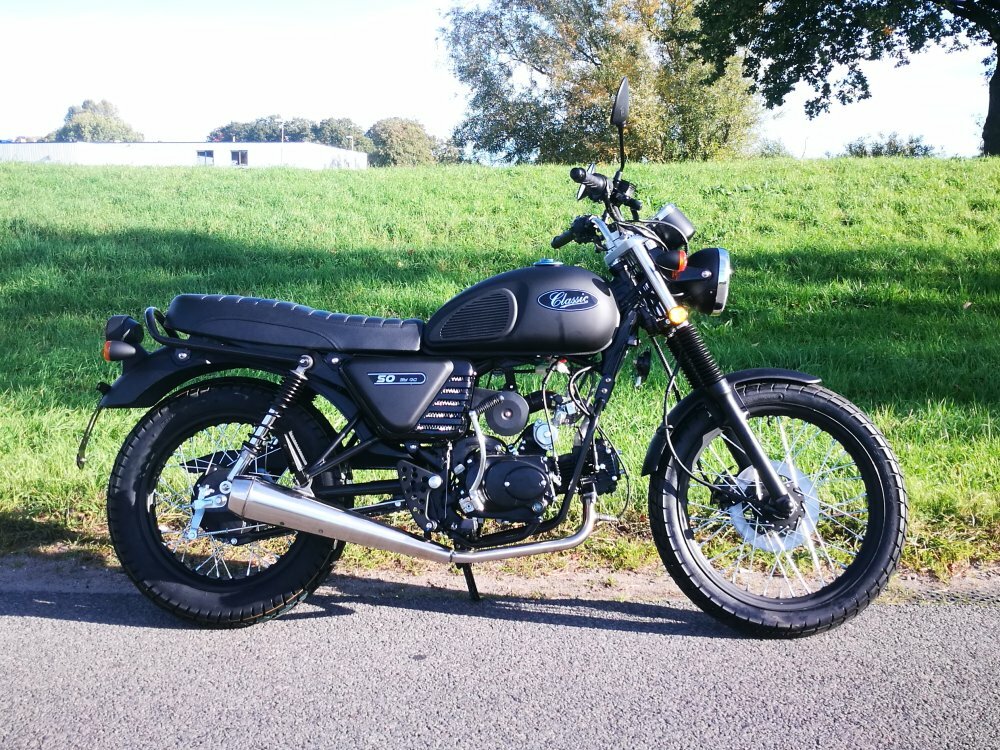 UITVERKOCHT! Hanway, RAW 50, Mat zwart, Euro4