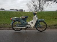 VERKOCHT ! Honda C50 OT Japans, groen, 1047 km