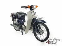 VERKOCHT! Honda C50, blauw, 7405km