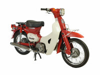 VERKOCHT ! Honda C50 Little cub, rood, 4068km