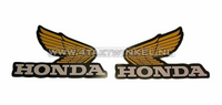 Sticker Honda, geel set middel links & rechts, origineel Honda
