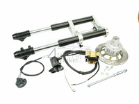 Voorvork compleet, Dax, 45mm upside down, Type 2, zwart