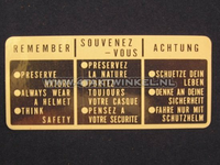 Sticker SS50 tank "remember" wit 3 talig, origineel Honda