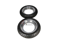 Velg Dax 10&quot; staal, set van 2, met nieuwe banden, 2.50 en 3.00, chroom, 2e kans product