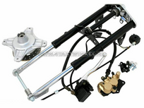 Voorvork compleet, Dax, oud type, met remschijf, zwart