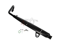 Uitlaat sportief, bovenlangs, Trumpet, RVS, ST125 Dax, frame nr. JB04xxxx, zwart
