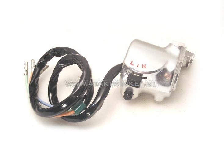 Schakelaar links SS50, CD50, knipperlicht, zwarte kabel, origineel Honda, NOS