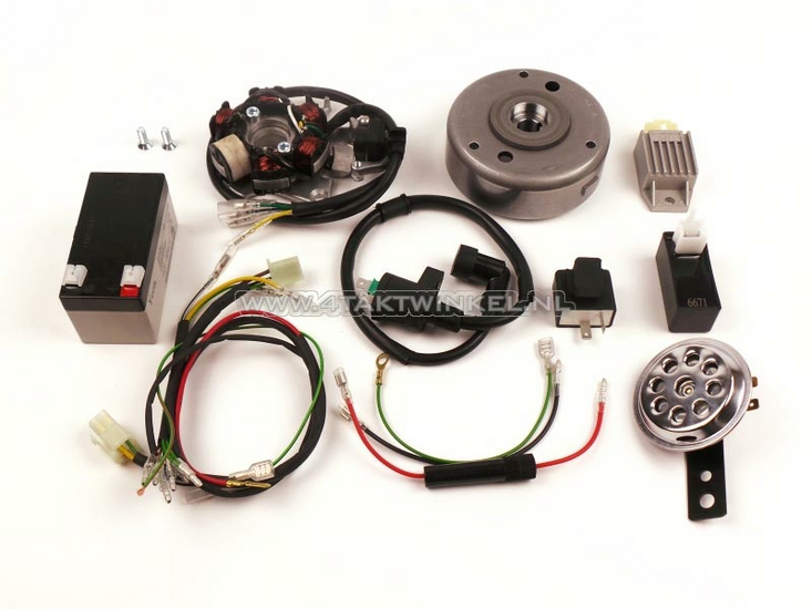 CDI ontsteking ombouw set &amp; 12 volt elektra, past op CB50, CY50