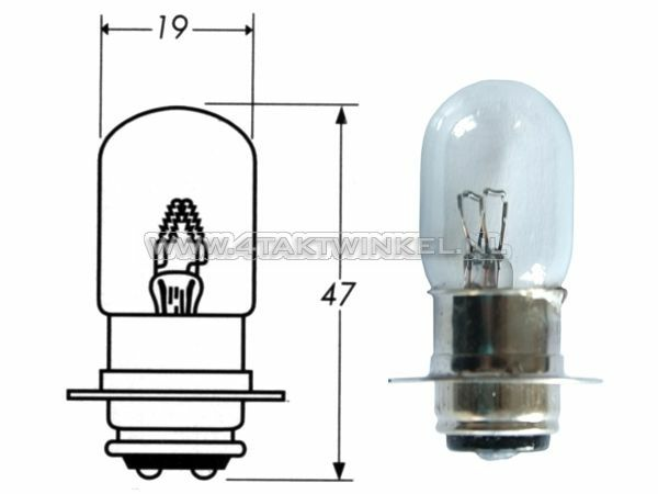 Koplamp PX15d, duplo, 12 volt, 15-15 watt, o.a. C50