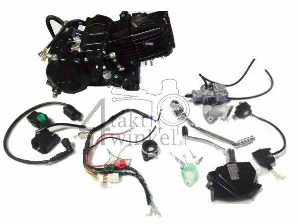 Motorblok, 212cc, handkoppeling, Zongshen, 5-bak, met startmotor, zwart