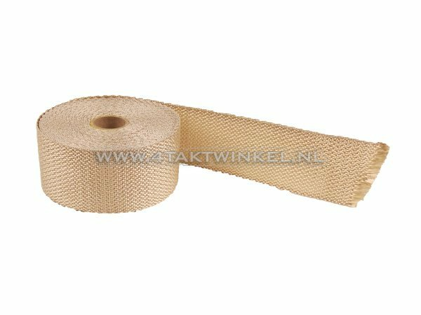 Uitlaat heat wrap, 50mm x 10 meter, beige