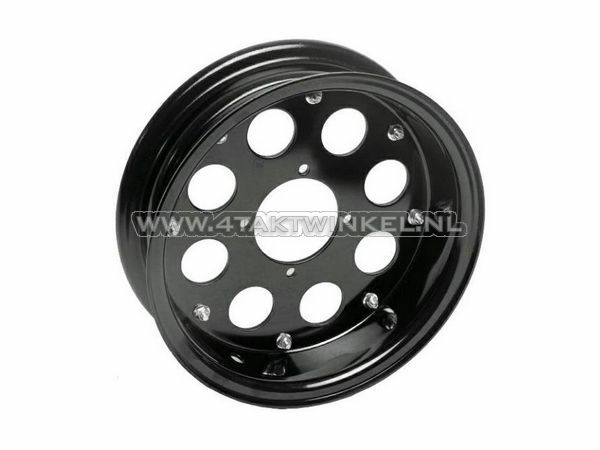 Velg Monkey 10&quot; aluminium, 8 gaten, 3.50, zwart