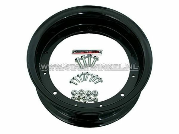 Velg Dax 10&quot; aluminium, standaard look, 3.50, zwart