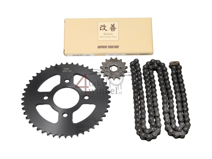Tandwielen en ketting set, Mash Fifty, 70cc, 85cc, 15 - 48, 20mm as, A-kwaliteit