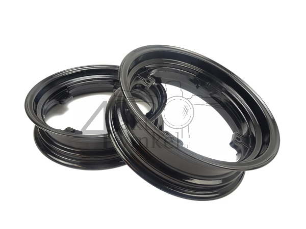 Velg set Dax, 12" aluminium, tubeless, 2.75 / 3.50, zwart