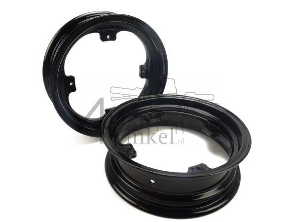 Velg set Dax, 12" aluminium, tubeless, 2.75 / 3.50, zwart