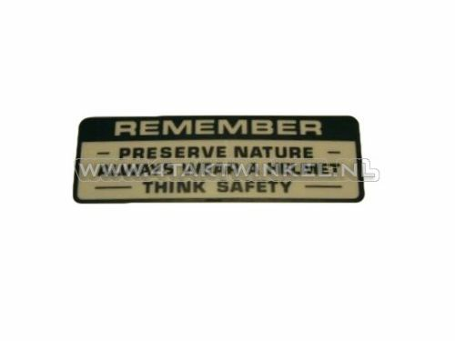 Sticker C50 stuur "remember" zwart 1 talig, origineel Honda