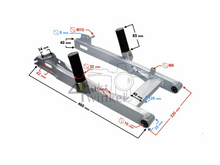 Achterbrug staal vierkant, met stepjes, past op C50, C70, C90, SS50, CD50